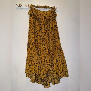 Ulla Johnson Yellow Floral High Low Skirt